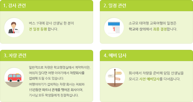 수학여행 운영시 세부내용